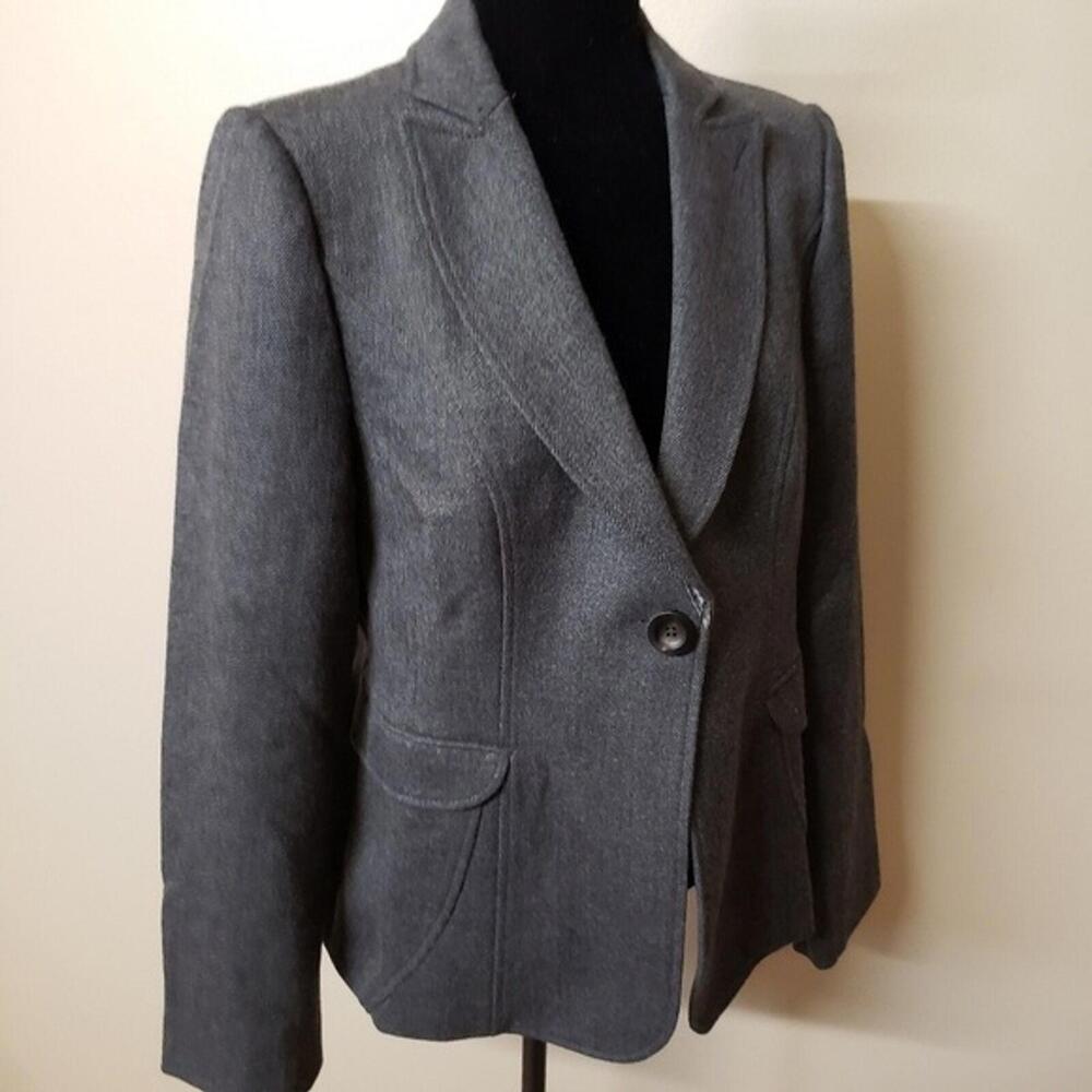 LKNW Armani Collezioni grey tweed wool blazer 12